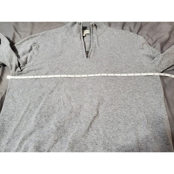 Hawker Rye Men’s 1/4 Zip Sweater Light Gray Cotton Cashmere Blend Size L - Picture 6 of 11